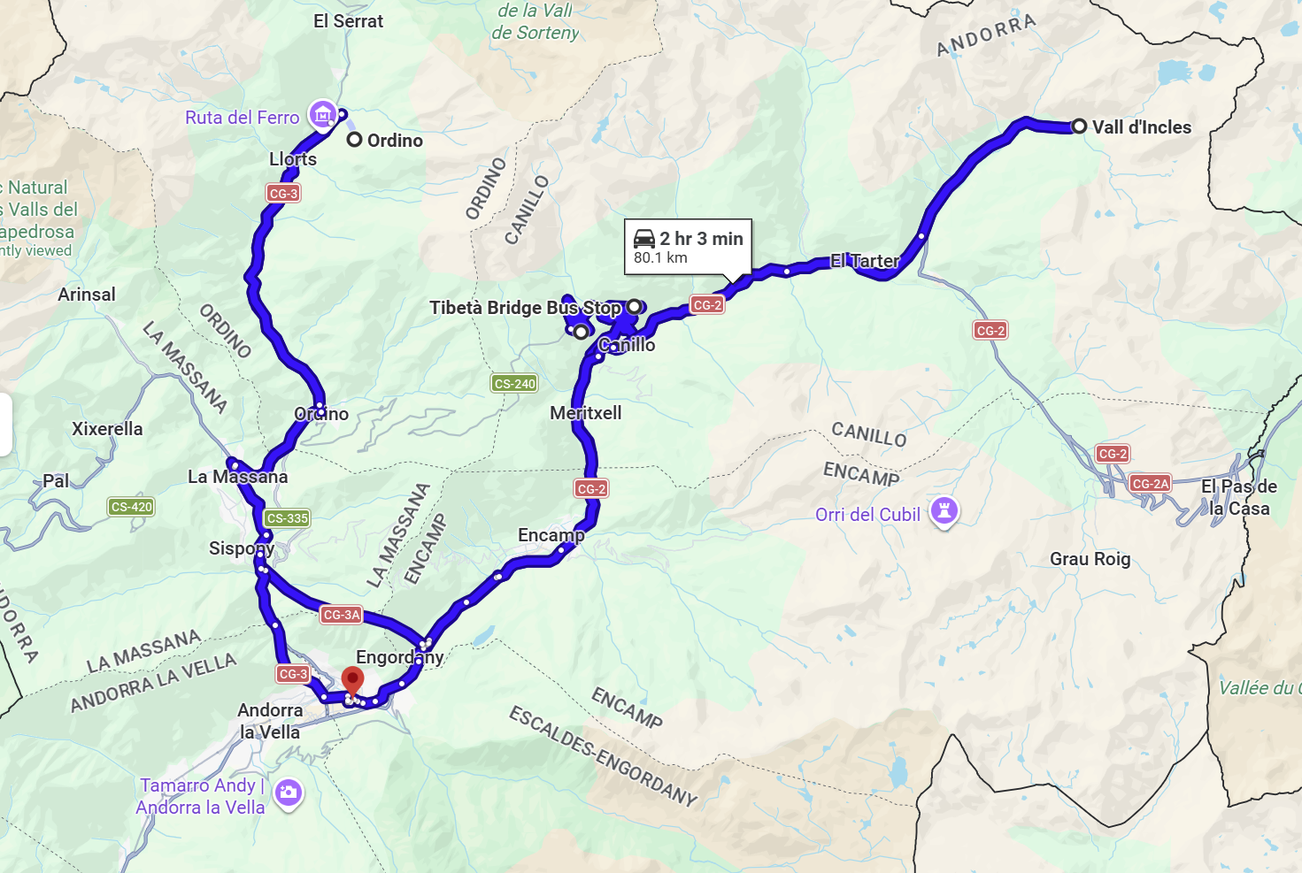 Google Maps Route: Andorra Circuit